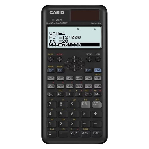 Calculadora Casio Financiera Fc-200v 2da Ed - Color Negro