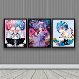 Cuadro 3d Lenticular Re Zero Rem Y Rim