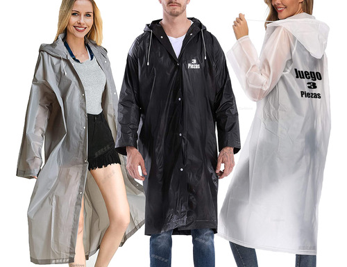 Capa Impermeable Portátil Para  Exteriores 3pzs Ponchos