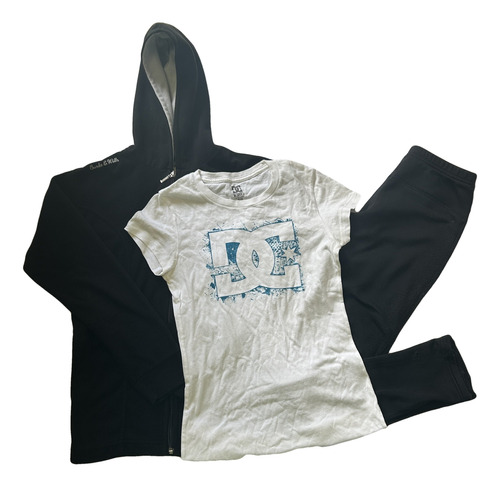 Set X3u Campera Polar Importada + Remera Dc + Calza T Xs