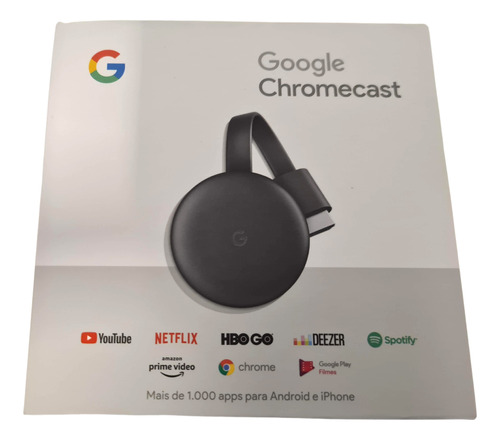 Google Chromecast 3ª Geração Full Hd Carvão Preto Semi-novo