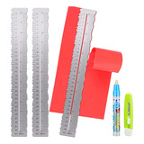 3 Pcs Metal Paper Tearing Ruler Craft Ruler Stainless Steel.