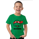 Remera Niño Tortugas Ninjas Rafael Personalizada Nombre