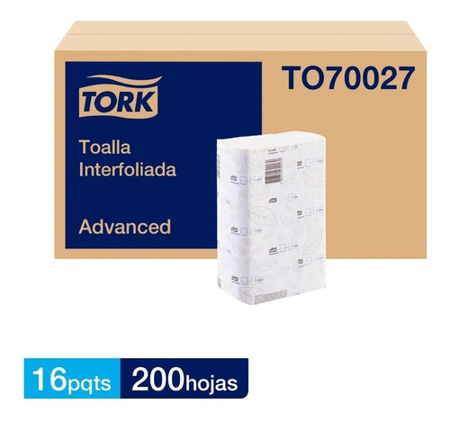 Toalla Interfoliada Advance Tork 16 Pqt X200 D/h