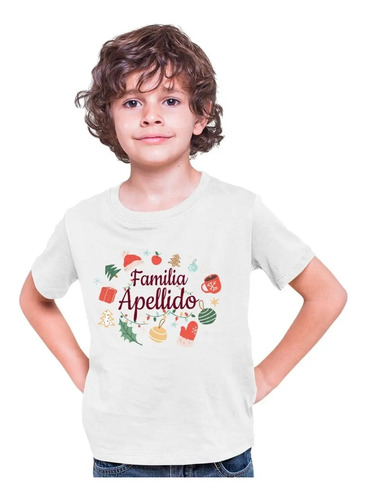 Playera Navidad - Niños - Diseño Navideño - Familia Apellido