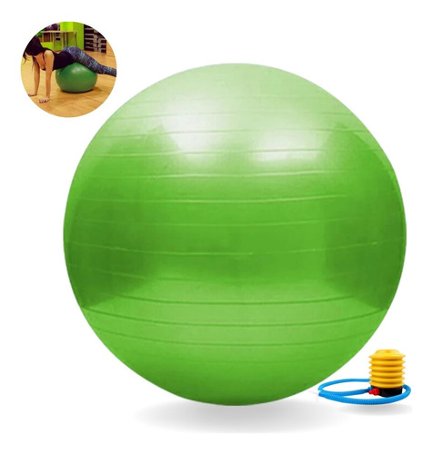 Bola Suíça De Pilates Yoga Exercício Cinza De 75cm + Bomba