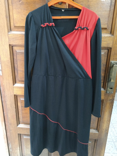 Vestido Negro Y Rojo Retro Vintage 