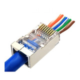 Conector Blindado Rj45 Cat5 Y Cat5e, Pass-through  50 Piezas