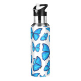 Botella De Agua De Acero Inoxidable Con Diseño De Mariposas 
