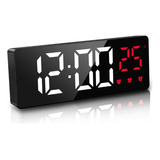 Relógio Mesa Espelhado Led Digital Despertador Temperatura