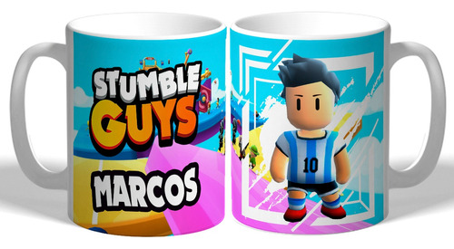 Taza Plastica Stumble Guys Personalizada Con Nombre