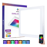 Plafon Painel Led Wifi Inteligente Sobrepor Quadrado 24w Rgb