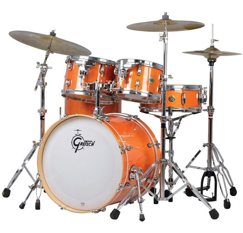 Batería Gretsch Catalina Maple 5 Cuerpos Bombo 22'' Cm1-e825 Color Amber Glaze