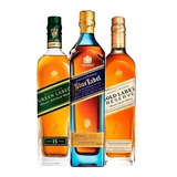 Combo Whisky Johnnie Walker Blue, Green E Gold Label 750ml