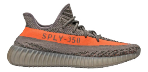 Tênis Yeezy Ad Boost 350 V2 Cinza Laranja Esporte Unisex