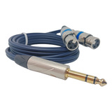 Cable Plug Trs 1/4 Esteréo A 2 Canon Xlr Hembra 2mts