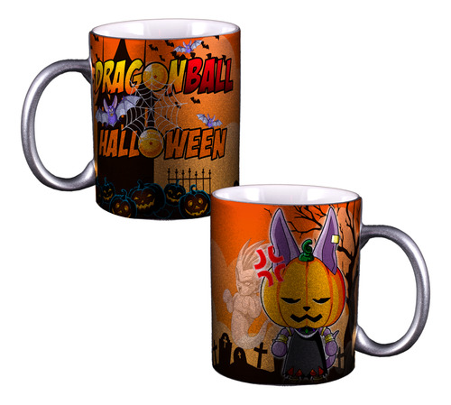 Taza Halloween De Dragon Ball Z Personalizada Plateada M269