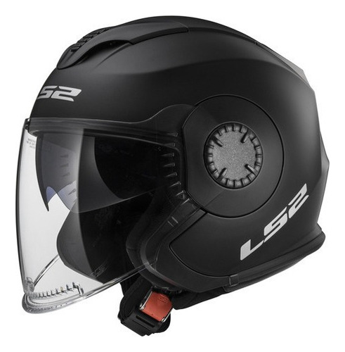 Casco Abierto Moto Ls2 570 Verso Kpa Negro Mate Doble Visor