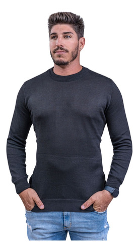 Sueter Masculino Inverno Blusa Frio Manga Longa Lisa Tricot