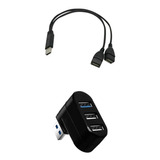 3 Puertos Usb 3.0 / 2.0 Usb Hub Adapter + Usb 2.0 A Y Cable