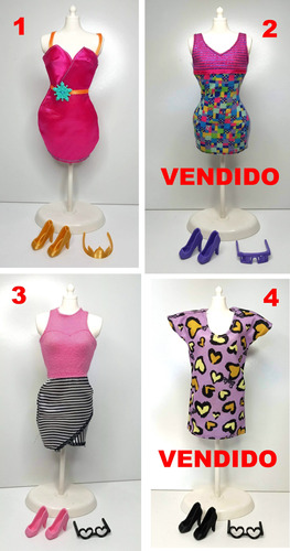 Ropa Barbie Vestido Original Con Accesorios Por Unidad