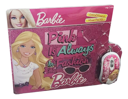 Kit Barbie Mouse Y Pad Fashion Rosa