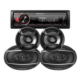 Combo Stereo Pioneer 215 Bluetooth Usb + Parlantes 6x9 + 6,5