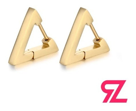 Par Zarcillos Aros Triangulares Hombre Mujer Acero Inox Zayn