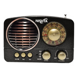 Radio Vintage Nisuta Estéreo Bluetooth Fm Parlante Portatil
