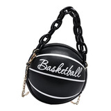 Bolso De Baloncesto Para Mujer, Cuero Redondo Gráfico Con