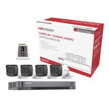 Kit Cctv 4 Camaras  Hikvision 5 Mpx Turbo Hd Audio 3tb