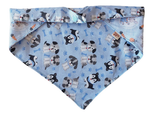 Bandana Pet Páscoa Dupla Face Azul Coelhinho/cachorrinho Gg