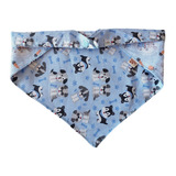 Bandana Pet Páscoa Dupla Face Azul Coelhinho/cachorrinho Gg