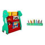 Kit Montessoriano Rack Para Livros Infantil + Porta Lápis
