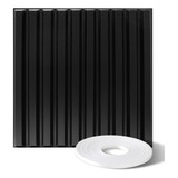 12 Paneles De Pared Con Listones 3d Stickgoo Color Negro