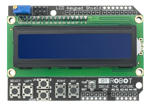 Pantalla Lcd 2x16 Fondo Azul + Keypad Shield Para Arduino