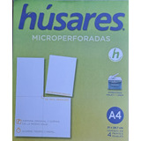 Papel A4 Húsares Microperforadas En Cruz Venta X 100 Hjs Color Blanco