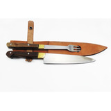 Set Parrillero Artesanal Cuchillo Y Tenedor 30 Cm Grabados