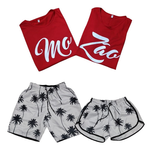 Camiseta Casal Camisa Mozão +short Praia Casal Pura Diversão