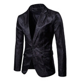 Blazer Para Hombre Estilo Palacio Con Estampado Oscuro