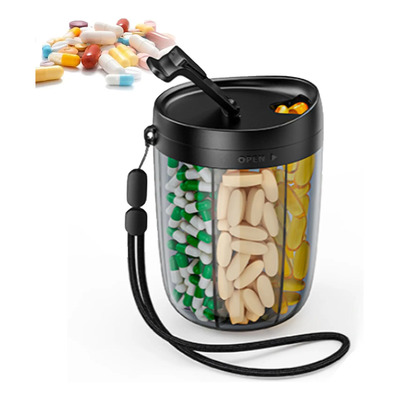 Dispensador Organizador Pastillero De Viaje 6 Compartimentos