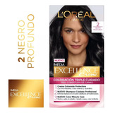 Kit De Coloración L'oréal Paris Excellence Creme Tono 2 Negro Profundo