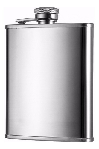 Cantil Inox Frasco 230ml Garrafa Whiskeira Whisky Bolso Bar Cor Prateado