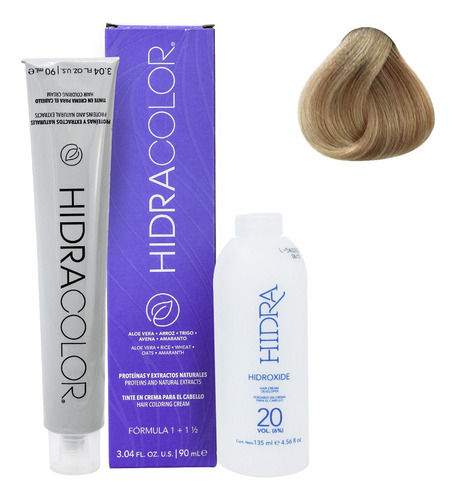  Tinte Para Cabello Hidracolor Naturales  90 Ml + Peróxido Tono 11.11 Rubio Titanio