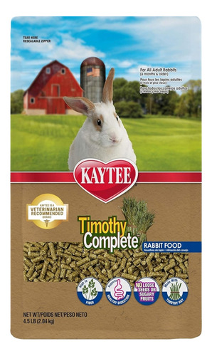 Kaytee Timothy Hay Complete Comida Conejo 4.5 Libras