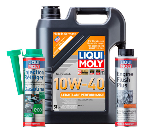 Set 3 Pzas Leichtlauf 10w40 Injection Reiniger Liqui Moly