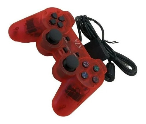 Kit C/ 2 Controles Manete Ps2 Playstation 2 Joystick Com Fio