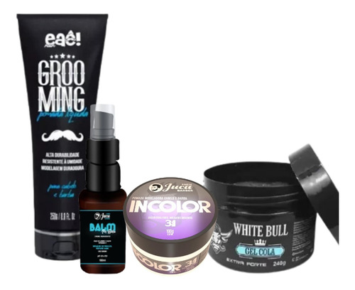 Kit Cera Capilar Grooming Gel Cola E Balm Pós Barba 