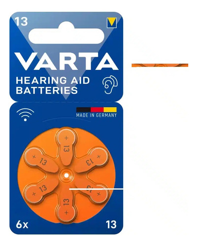 6 Pilas / Baterías Para Audífonos Ref 13-  Naranja