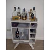 Mueble Vinoteca Bar Vintage Blanco Gastado